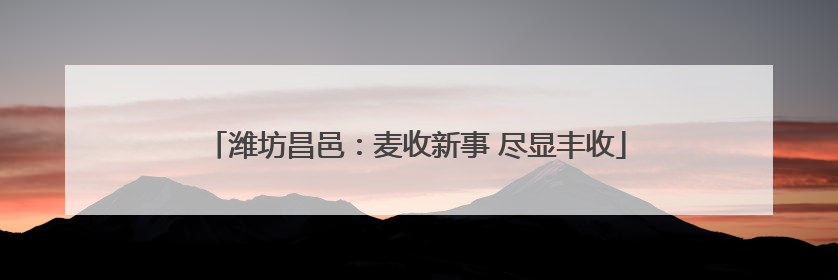 潍坊昌邑：麦收新事 尽显丰收