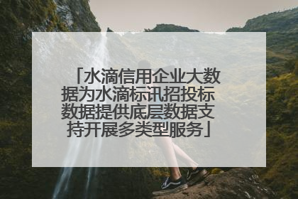 水滴信用企业大数据为水滴标讯招投标数据提供底层数据支持开展多类型服务