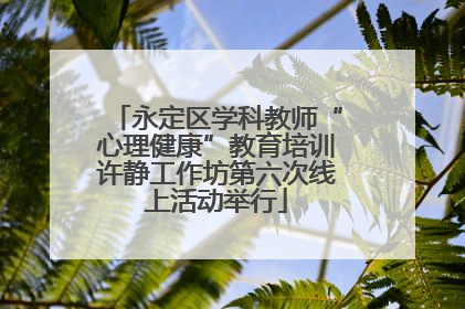 永定区学科教师“心理健康”教育培训许静工作坊第六次线上活动举行