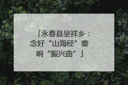 永春县呈祥乡：念好“山海经”奏响“振兴曲”