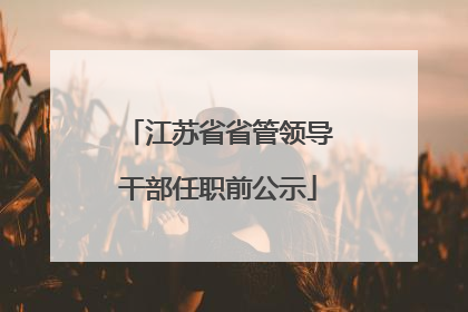 江苏省省管领导干部任职前公示