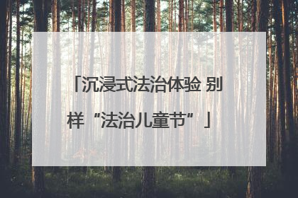 沉浸式法治体验 别样“法治儿童节”