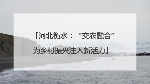 河北衡水：“交农融合”为乡村振兴注入新活力
