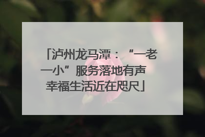 泸州龙马潭：“一老一小”服务落地有声 幸福生活近在咫尺