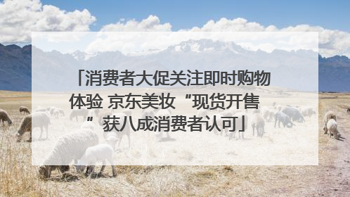 消费者大促关注即时购物体验 京东美妆“现货开售”获八成消费者认可