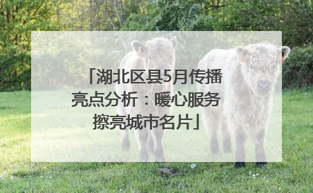 湖北区县5月传播亮点分析：暖心服务擦亮城市名片