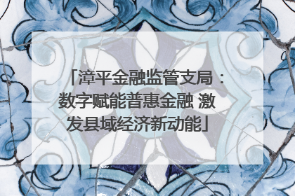 漳平金融监管支局：数字赋能普惠金融 激发县域经济新动能