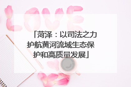 菏泽：以司法之力护航黄河流域生态保护和高质量发展