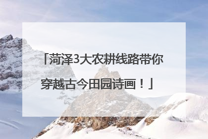 菏泽3大农耕线路带你穿越古今田园诗画！