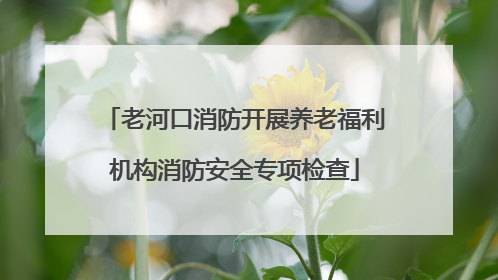 老河口消防开展养老福利机构消防安全专项检查