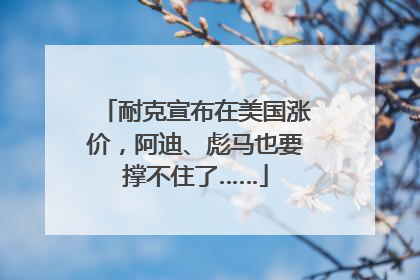 耐克宣布在美国涨价，阿迪、彪马也要撑不住了……