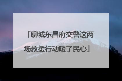 聊城东昌府交警这两场救援行动暖了民心