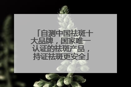 自测中国祛斑十大品牌，国家唯一认证的祛斑产品，持证祛斑更安全