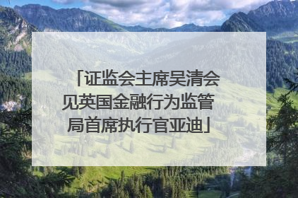 证监会主席吴清会见英国金融行为监管局首席执行官亚迪