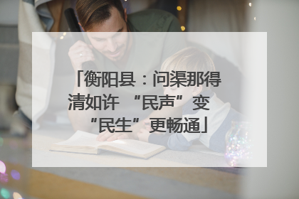 衡阳县：问渠那得清如许 “民声”变“民生”更畅通