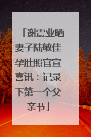 谢震业晒妻子陆敏佳孕肚照官宣喜讯：记录下第一个父亲节