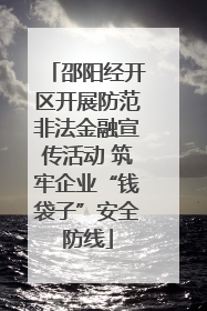 邵阳经开区开展防范非法金融宣传活动 筑牢企业“钱袋子”安全防线