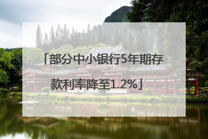 部分中小银行5年期存款利率降至1.2%