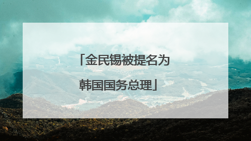 金民锡被提名为韩国国务总理