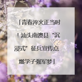 青春淬火正当时！汕头南澳县“沉浸式”征兵宣传点燃学子强军梦