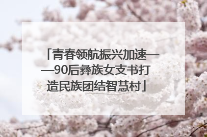 青春领航振兴加速——90后彝族女支书打造民族团结智慧村