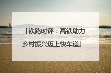铁路时评：高铁助力乡村振兴迈上快车道