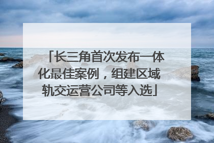 长三角首次发布一体化最佳案例，组建区域轨交运营公司等入选