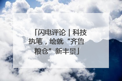 闪电评论｜科技执笔，绘就“齐鲁粮仓”新丰景