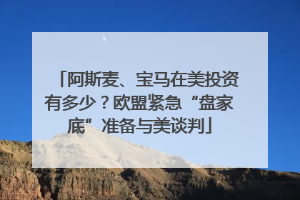 阿斯麦、宝马在美投资有多少？欧盟紧急“盘家底”准备与美谈判
