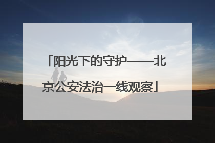 阳光下的守护——北京公安法治一线观察