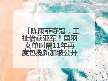 陈雨菲夺冠，王祉怡获亚军！国羽女单时隔11年再度包揽新加坡公开赛冠、亚军