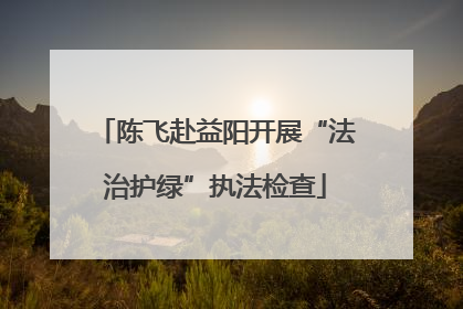 陈飞赴益阳开展“法治护绿”执法检查