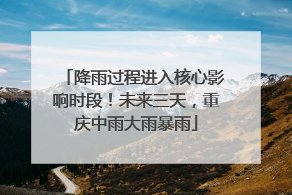 降雨过程进入核心影响时段！未来三天，重庆中雨大雨暴雨
