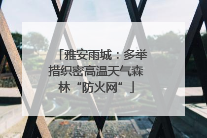 雅安雨城：多举措织密高温天气森林“防火网”