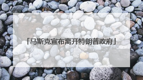 马斯克宣布离开特朗普政府