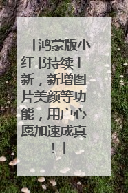 鸿蒙版小红书持续上新，新增图片美颜等功能，用户心愿加速成真！