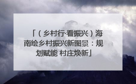 （乡村行·看振兴）海南绘乡村振兴新图景：规划赋能 村庄焕新