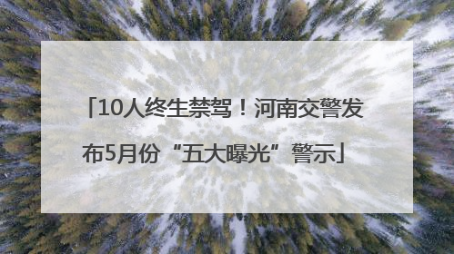 10人终生禁驾！河南交警发布5月份“五大曝光”警示