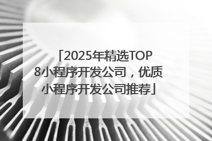 2025年精选TOP8小程序开发公司，优质小程序开发公司推荐