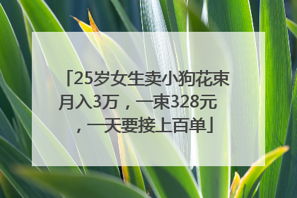 25岁女生卖小狗花束月入3万，一束328元，一天要接上百单