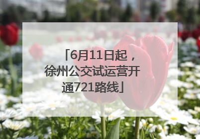6月11日起，徐州公交试运营开通721路线