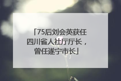 75后刘会英获任四川省人社厅厅长，曾任遂宁市长