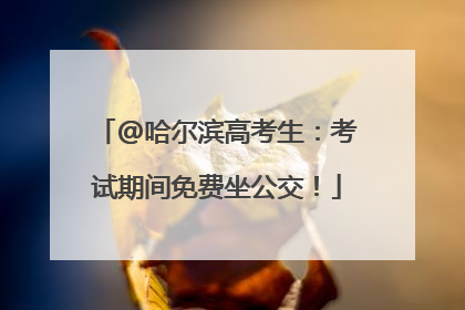 @哈尔滨高考生：考试期间免费坐公交！