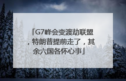 G7峰会变渡劫联盟，特朗普提前走了，其余六国各怀心事